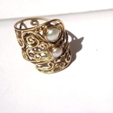 Bague ajourée 2 perles Epuisé