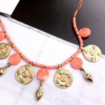 Collier vintage pampilles dorées