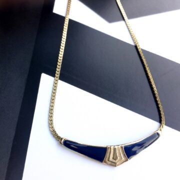 Collier vintage 80's émail bleu Epuisé