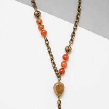 Sautoir 70's vintage couleur bronze